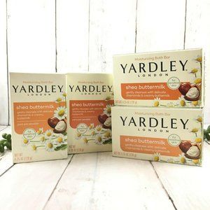 4 Bars Yardley Soap Shea Buttermilk Sensitive Skin